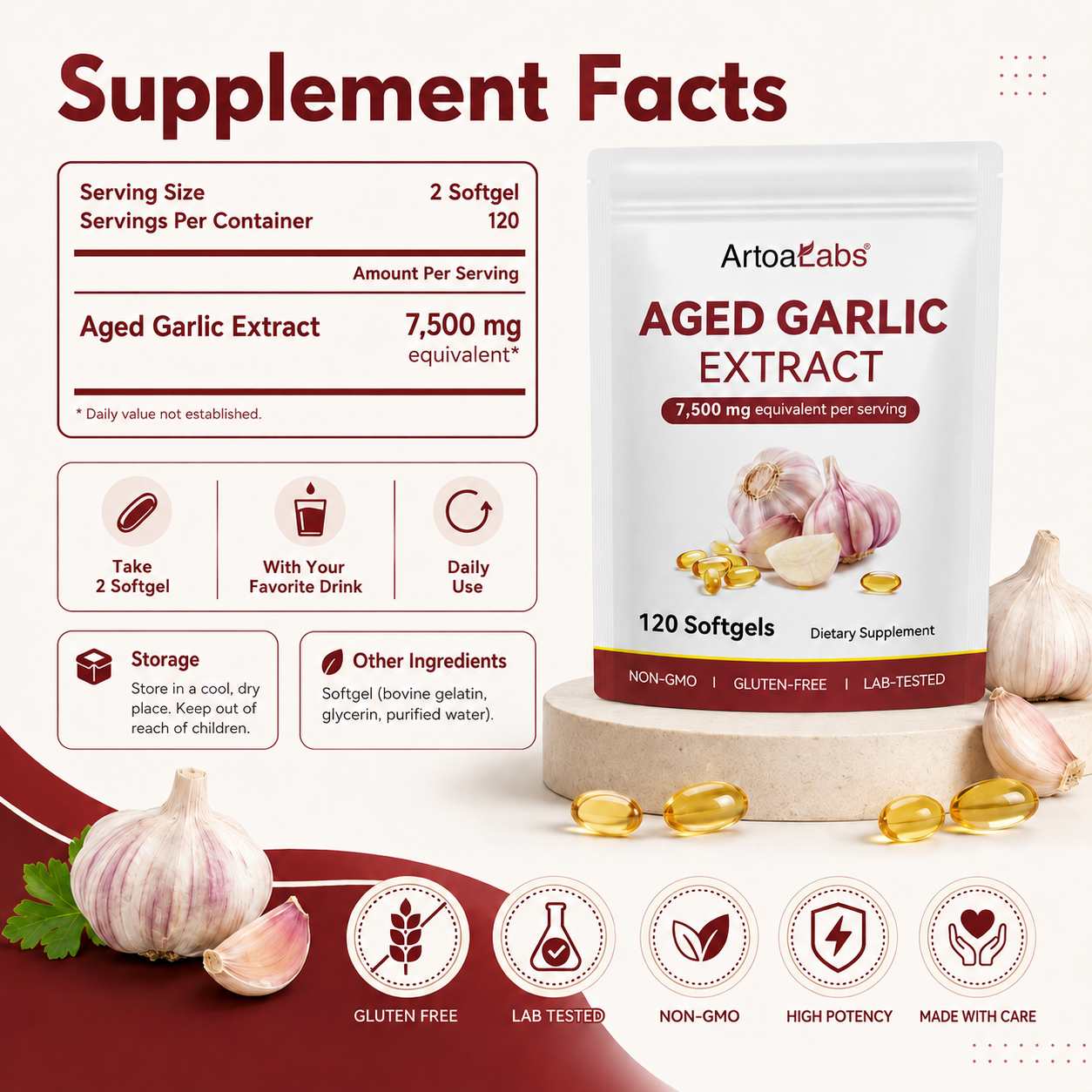 ArtoaLabs Aged Garlic Extract product image 2