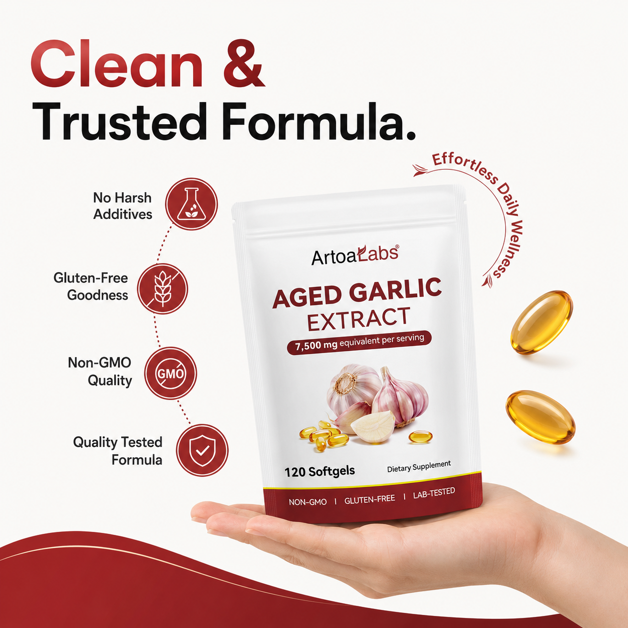Aged Garlic Extract - 7500mg Odorless Softgels image 7