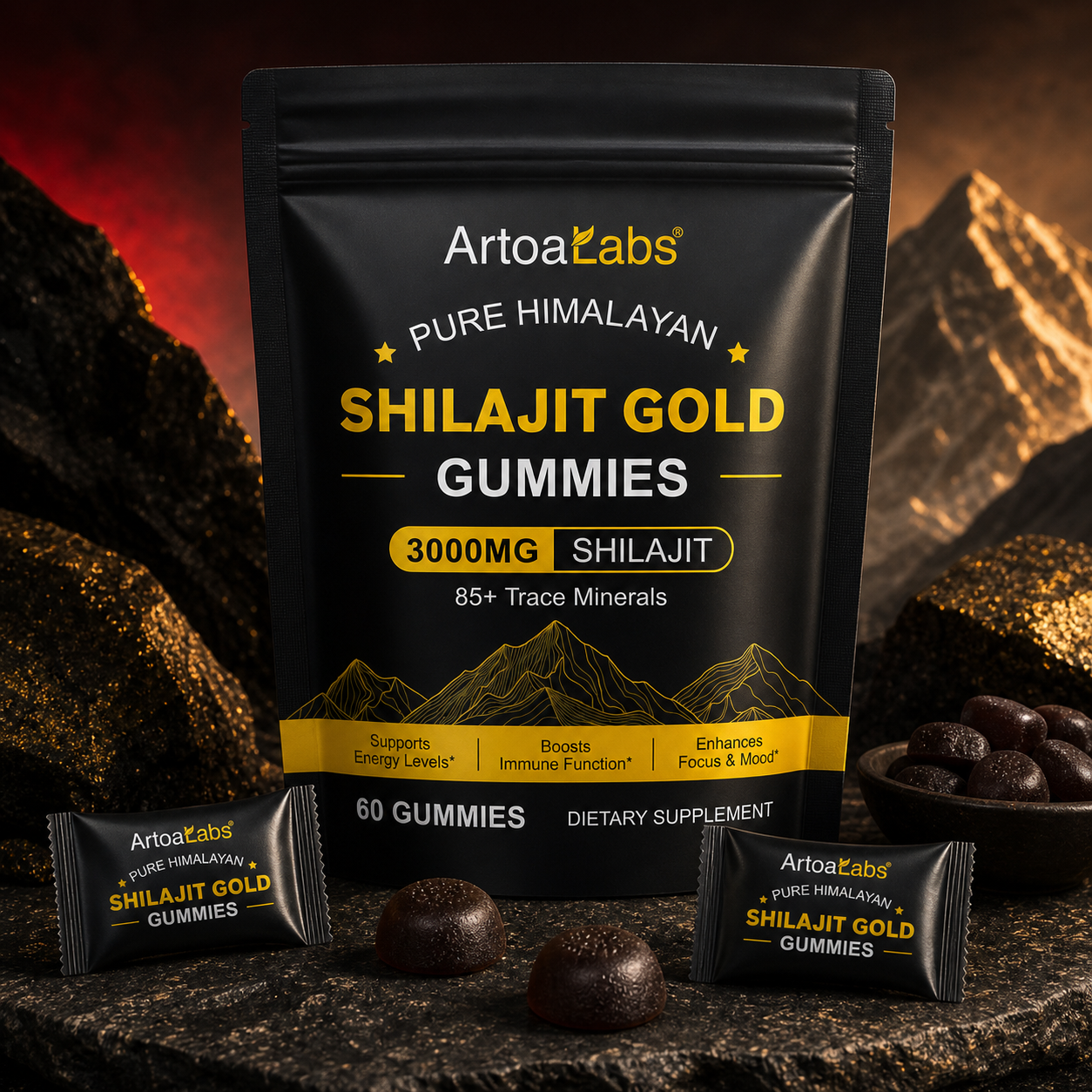 HimalayanForce Shilajit Gold Gummies package
